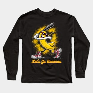 Banana Playing Baseball Long Sleeve T-Shirt